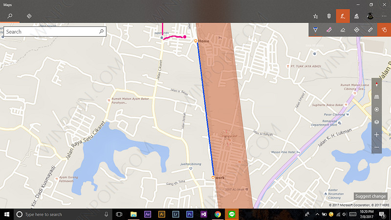 Memaksimalkan Fitur Windows Ink pada Aplikasi Maps Windows 10 (5)