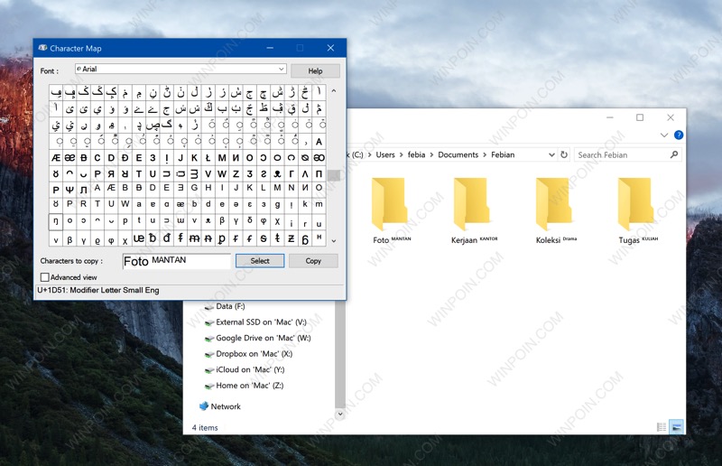 Membuat Nama Folder Unik ala "Superscript" di Windows