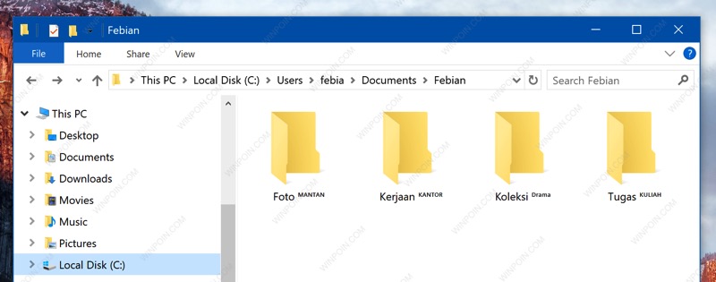 Membuat Nama Folder Unik ala "Superscript" di Windows