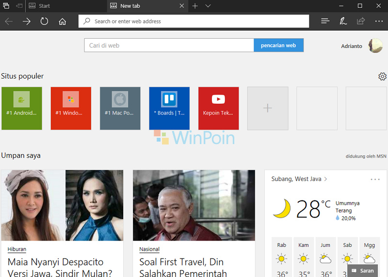 Cara Mengubah Bahasa dan Konten di Microsoft Edge