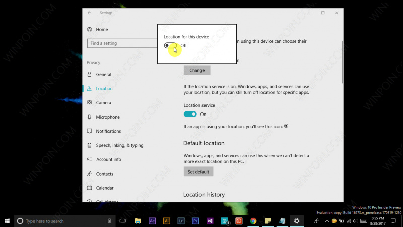 Cara Mematikan Location di Windows 10 (4)