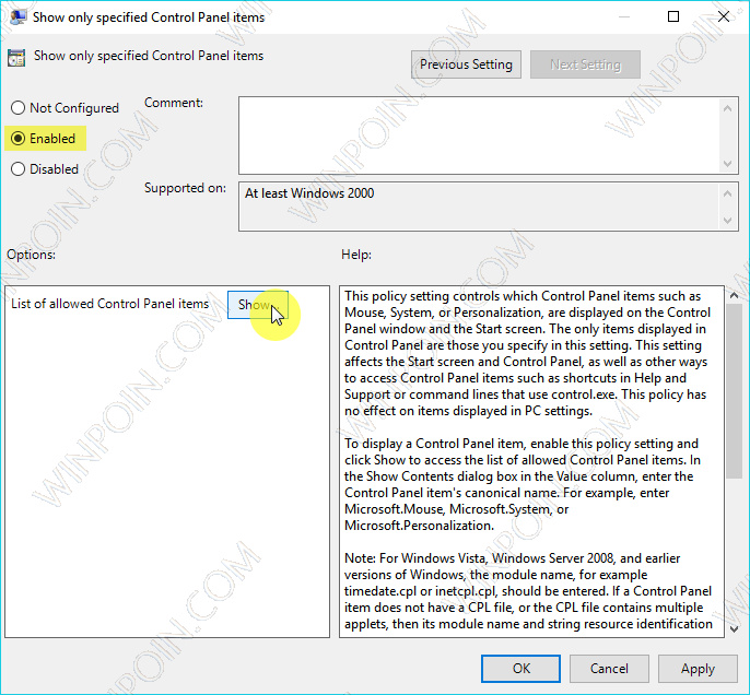 Cara Menampilkan Pengaturan Tertentu di Control Panel (4)