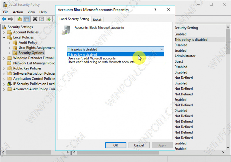 Cara Mencegah Menambahkan akun Microsoft di Windows 10 (6)