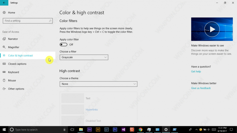 Cara Mengaktifkan Color Filter di Windows  Cara Mengaktifkan Color Filter di Windows 10