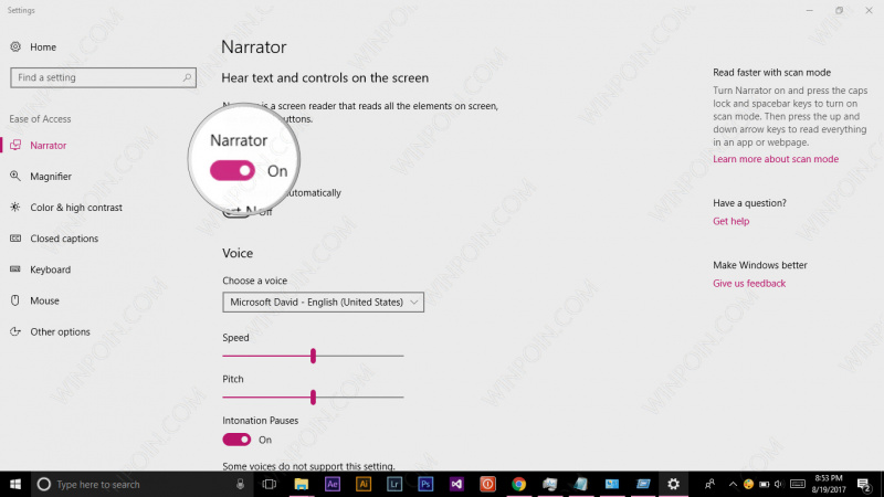 Cara Mengaktifkan Narrator di Windows 10 (3)