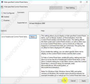 Cara Menyembunyikan Pengaturan Tertentu pada Control Panel (6)