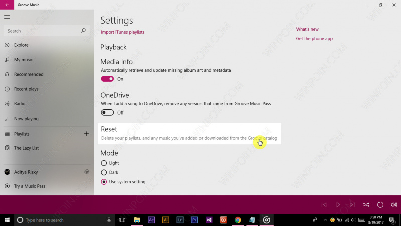 Cara Reset Groove Music di Windows 10 (3)
