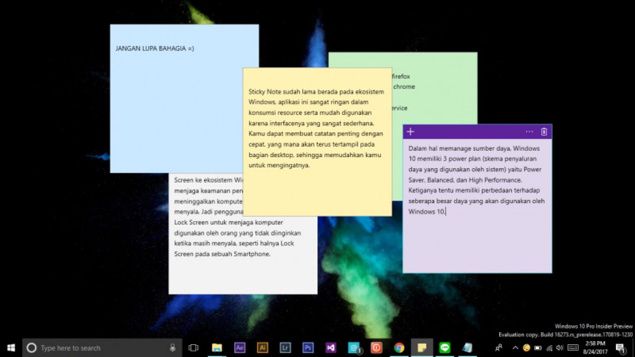 sticky notes for desktop windows 10