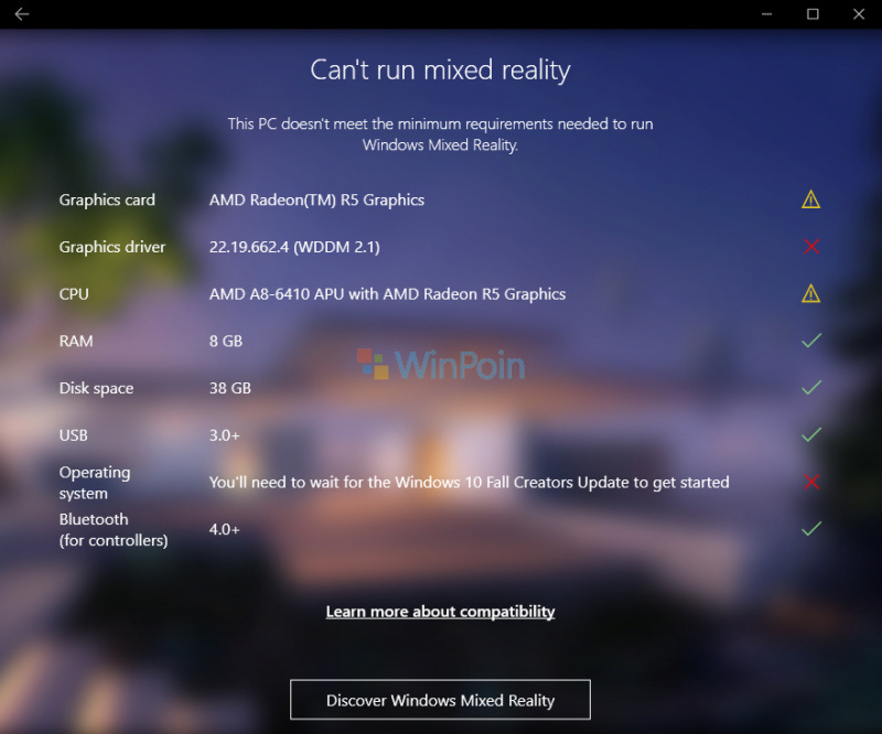 Cara Menggunakan Windows Mixed Reality PC Check