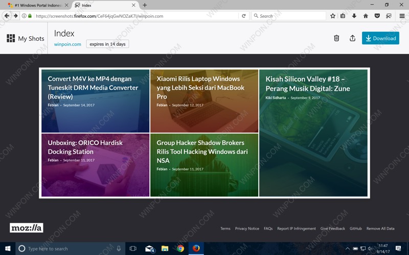 Cara Memunculkan Screenshot Tool Tersembunyi di Firefox (Review)