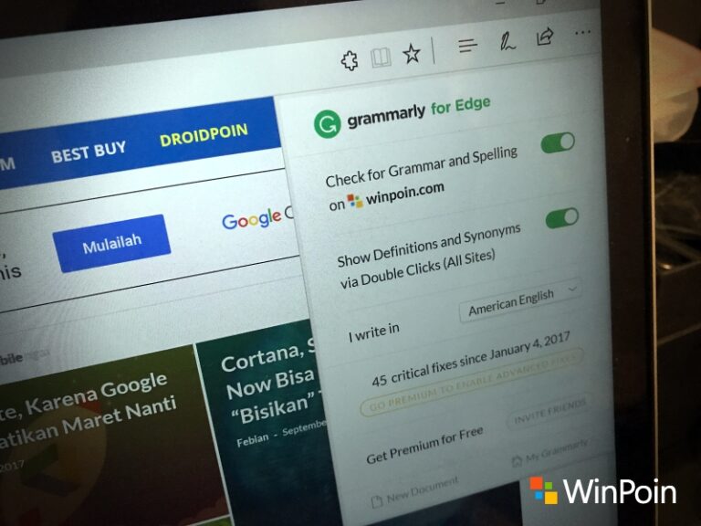 Ekstensi Grammarly Sudah Hadir ke Microsoft Edge (Review)