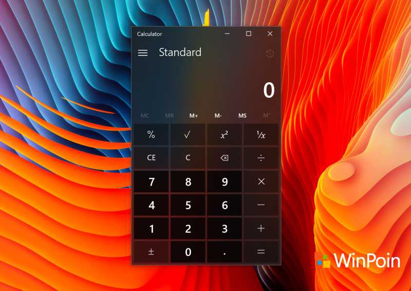 Tampilan Calculator di Windows 10