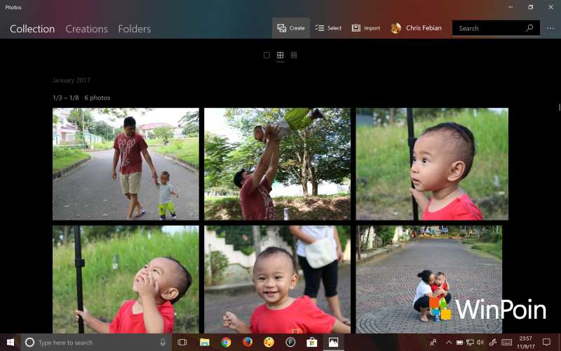 Tampilan Photos di Windows 10