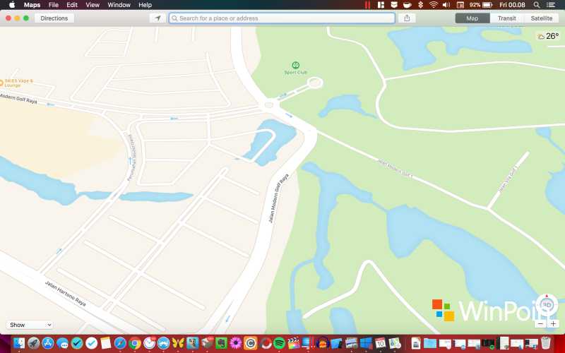 Tampilan Maps di macOS