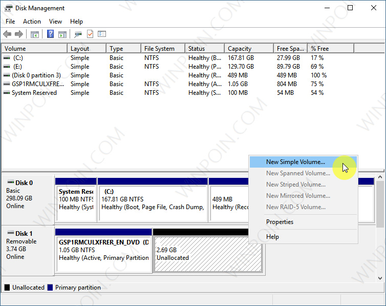 Cara Membuat Partisi pada Flashdisk di Windows 10 (3)