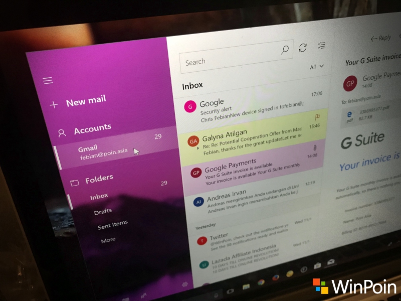 Tampilan Baru Mail di Windows 10: Kini Tampil Cantik dengan Fluent Design