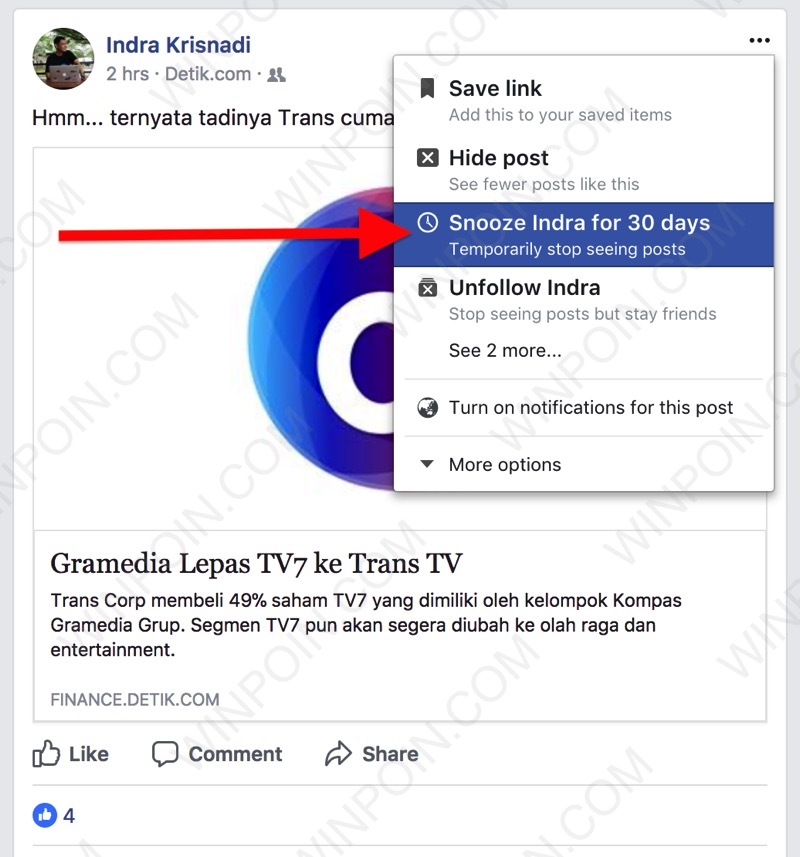 Cara Membungkam Teman Menyebalkan di Facebook Tanpa Unfollow / Unfriend