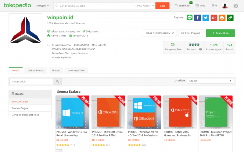 Klarifikasi: WinPoin Tidak Pernah Jualan Lisensi Windows di Tokopedia, dsb