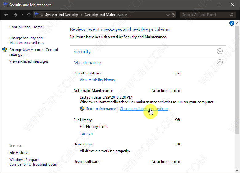 Cara MengaktifkanMematikan Maintenance Otomatis di Windows 10 (1)