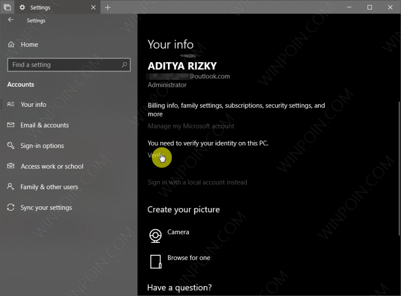 Cara Verifikasi Akun Microsoft di Windows 10 (2)