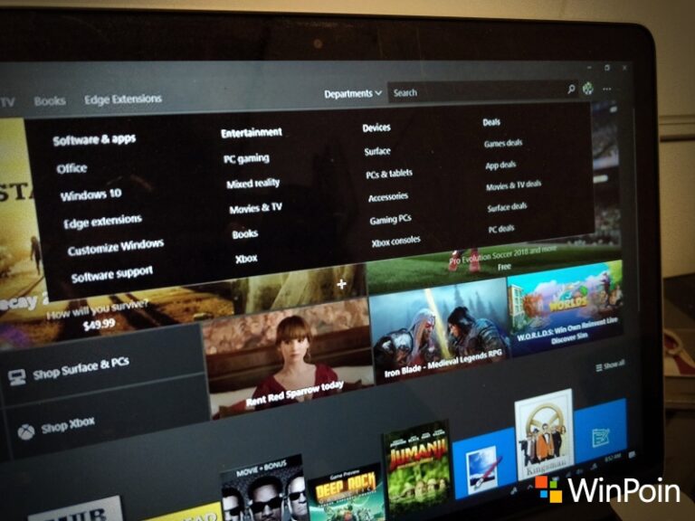 Microsoft Bakal Menambahkan Menu "Departemen" di Store Windows 10