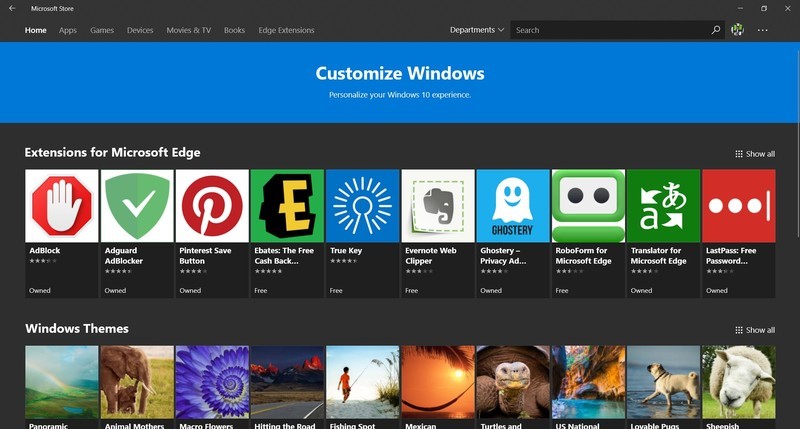 Microsoft Bakal Menambahkan Menu "Departemen" di Store Windows 10