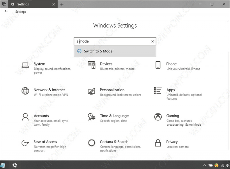 Update ini membawa beberapa perubahan diantaranya adalah pengaturan untuk berpindah ke Windows 10 Build 17686 — Fitur “Switch to S Mode”