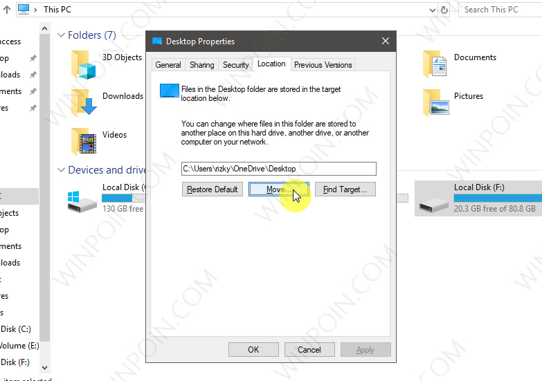 Cara Memindahkan Lokasi Folder Desktop di Windows 10 (3)