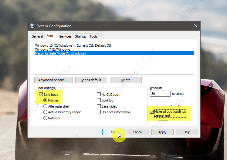 Cara Menambahkan Safe Mode pada Boot Options di Windows 10 (3)