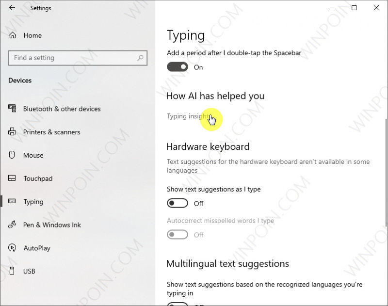 Cara MengaktifkanMematikan Typing Insights di Windows 10 (1)