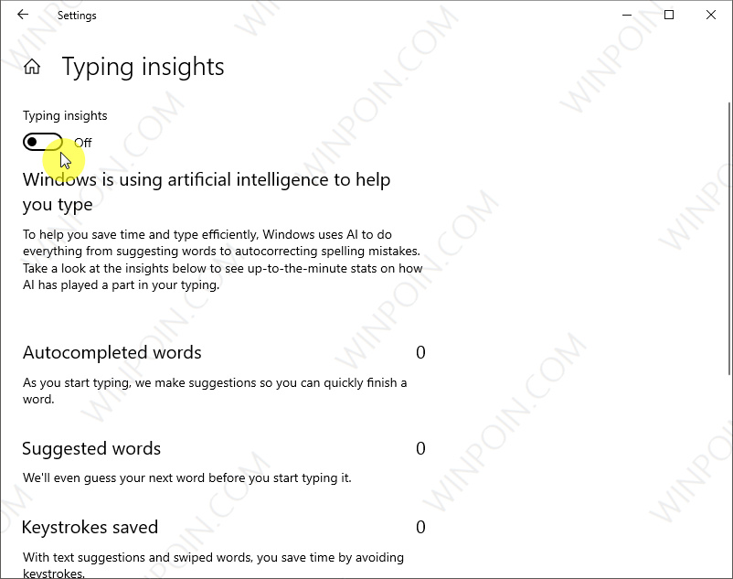 Cara MengaktifkanMematikan Typing Insights di Windows 10 (2)