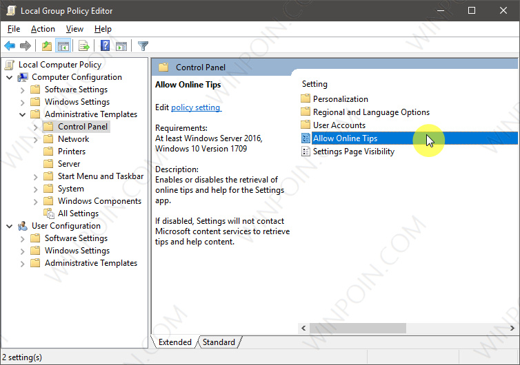Cara Menghilangkan Tips dari Settings di Windows  Cara Menghilangkan “Tips” dari Settings di Windows 10