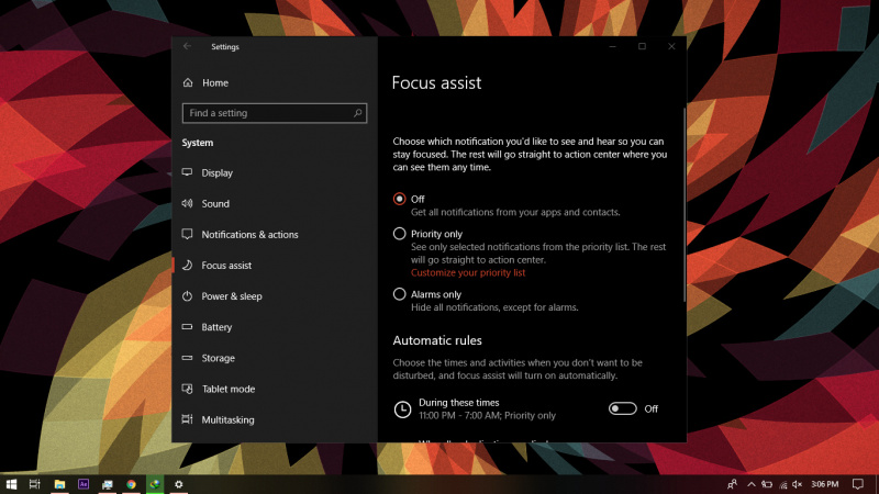 Cara Mengaktifkan Focus Assist Secara Otomatis pada Aplikasi Full Screen di Windows 10