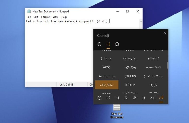 Microsoft Mengenalkan Karakter Wajah Bawaan (Kaomoji) di Windows 10 "19H1"