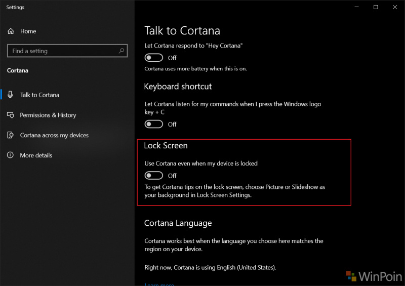 Dua Cara Matikan Cortana di Lockscreen Windows 10
