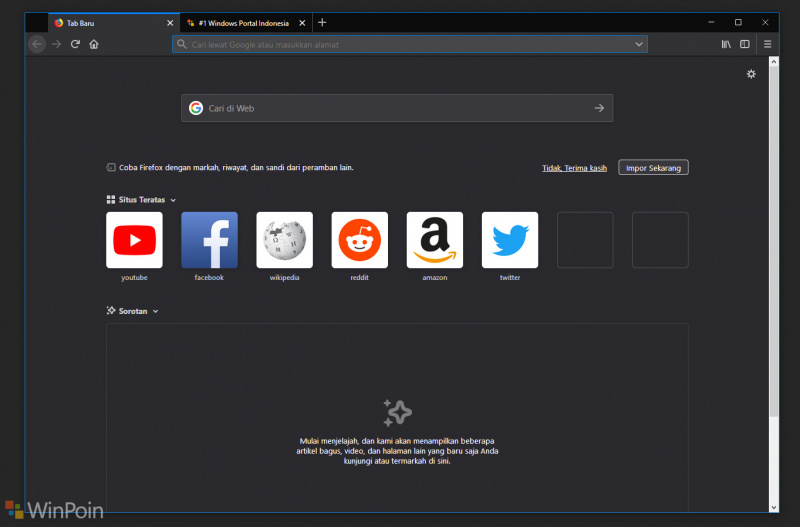 Cara Menghilangkan Box Pencarian di Halaman New Tab Mozilla Firefox!