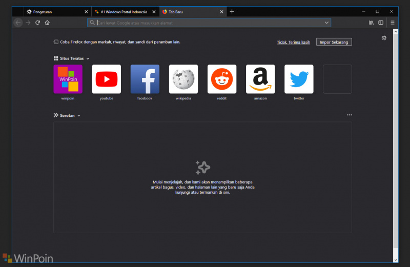 Cara Menghilangkan Box Pencarian di Halaman New Tab Mozilla Firefox!