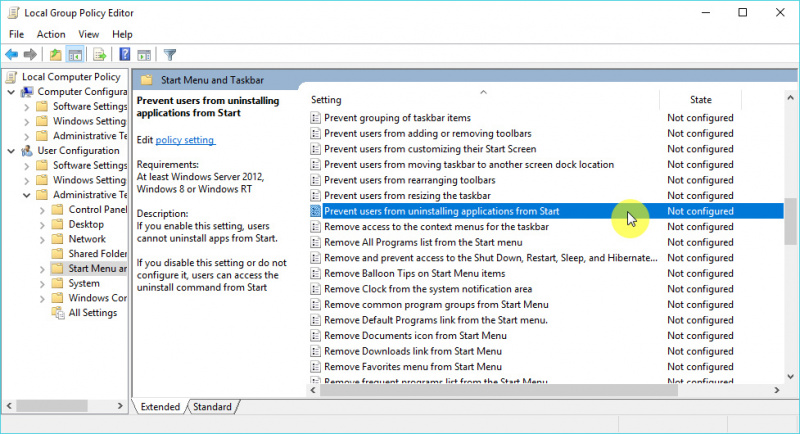 Cara Menghilangkan Pilihan Uninstall Apps pada Start Menu Windows Cara Menghilangkan Pilihan Uninstall Apps pada Start Menu Windows 10