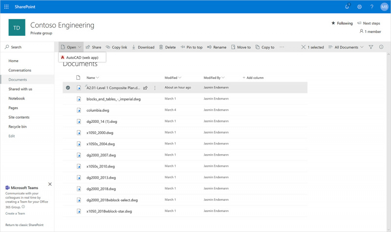 Microsoft Umumkan Integrasi Onedrive dan Sharepoint Dengan Dukungan AutoCAD!