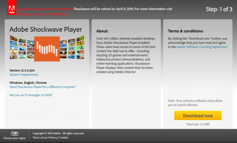 Shockwave Player Akan Dipensiunkan Pada 9 April 2019!