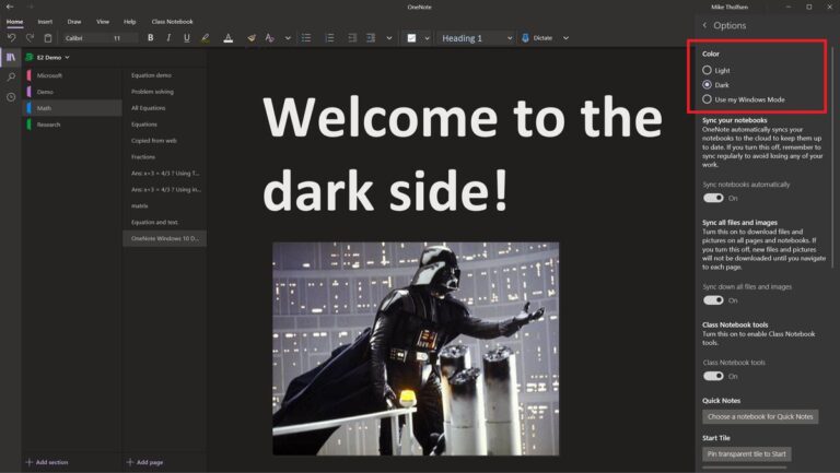 Onenote Untuk Windows 10 Dapat Implementasi Dark Mode!