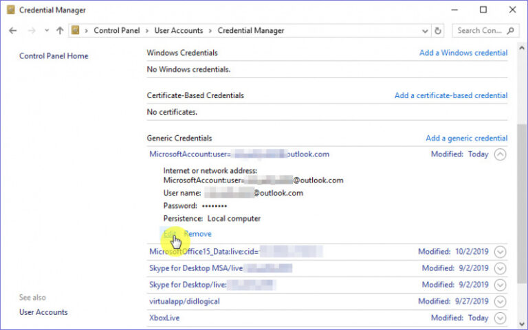 Credential manager ui host не отвечает windows 10