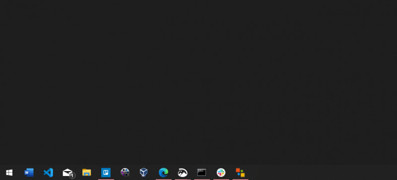 blank space on taskbar