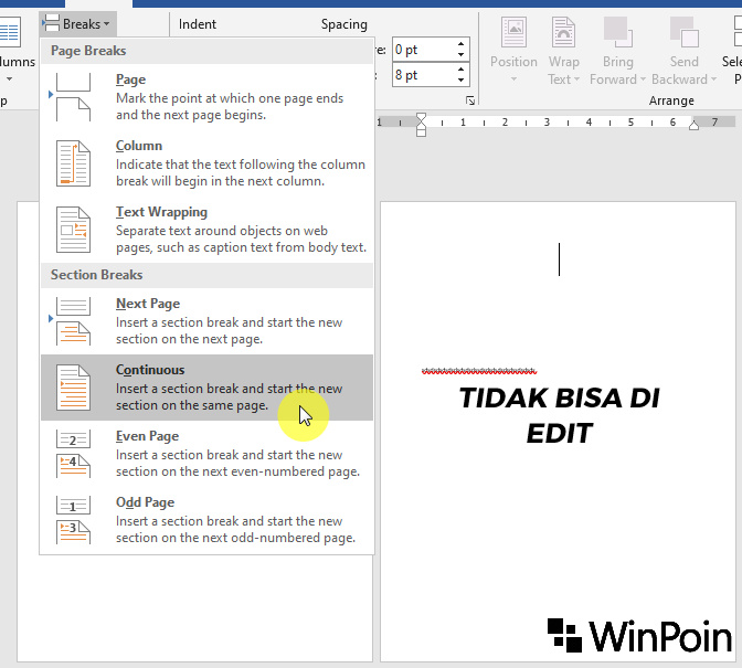 Cara Mengunci Halaman Tertentu Pada Dokumen Microsoft Word Dengan Password Winpoin