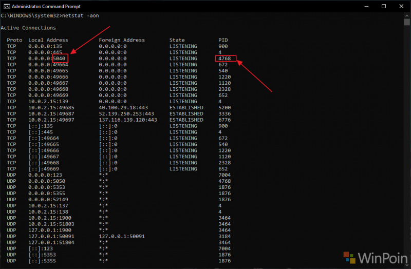 tcpview commands