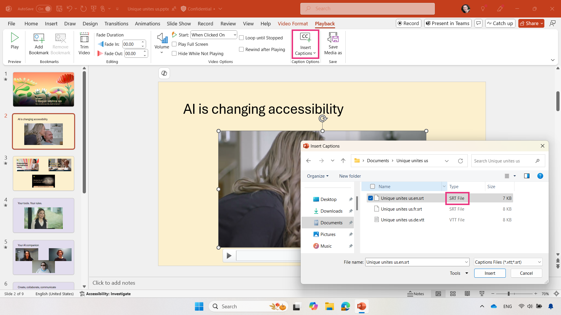 PowerPoint Now Supports SRT Files for Captions and Subtitles