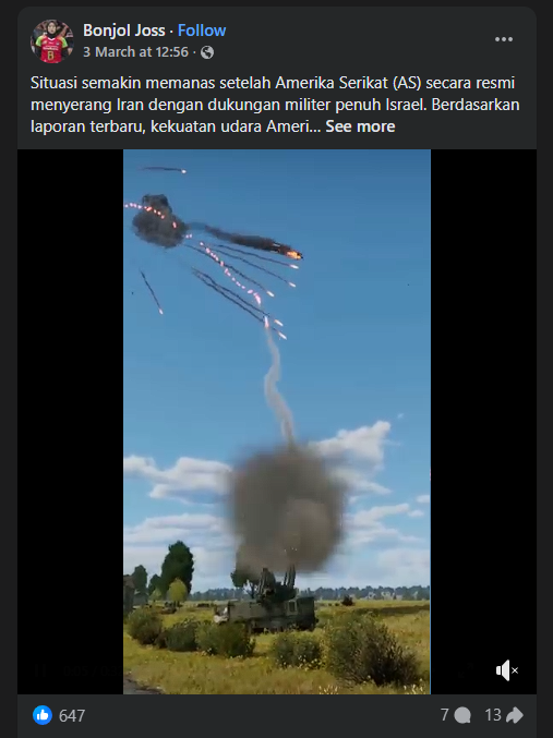 Konten Game Jadi Hoax Perang Iran dan Amerika!